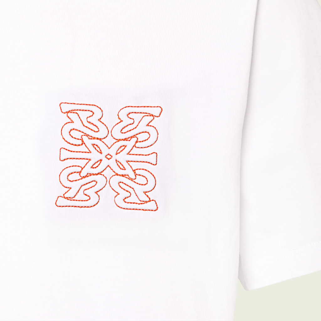 T SHIRT QUIET ORANGE WHITE