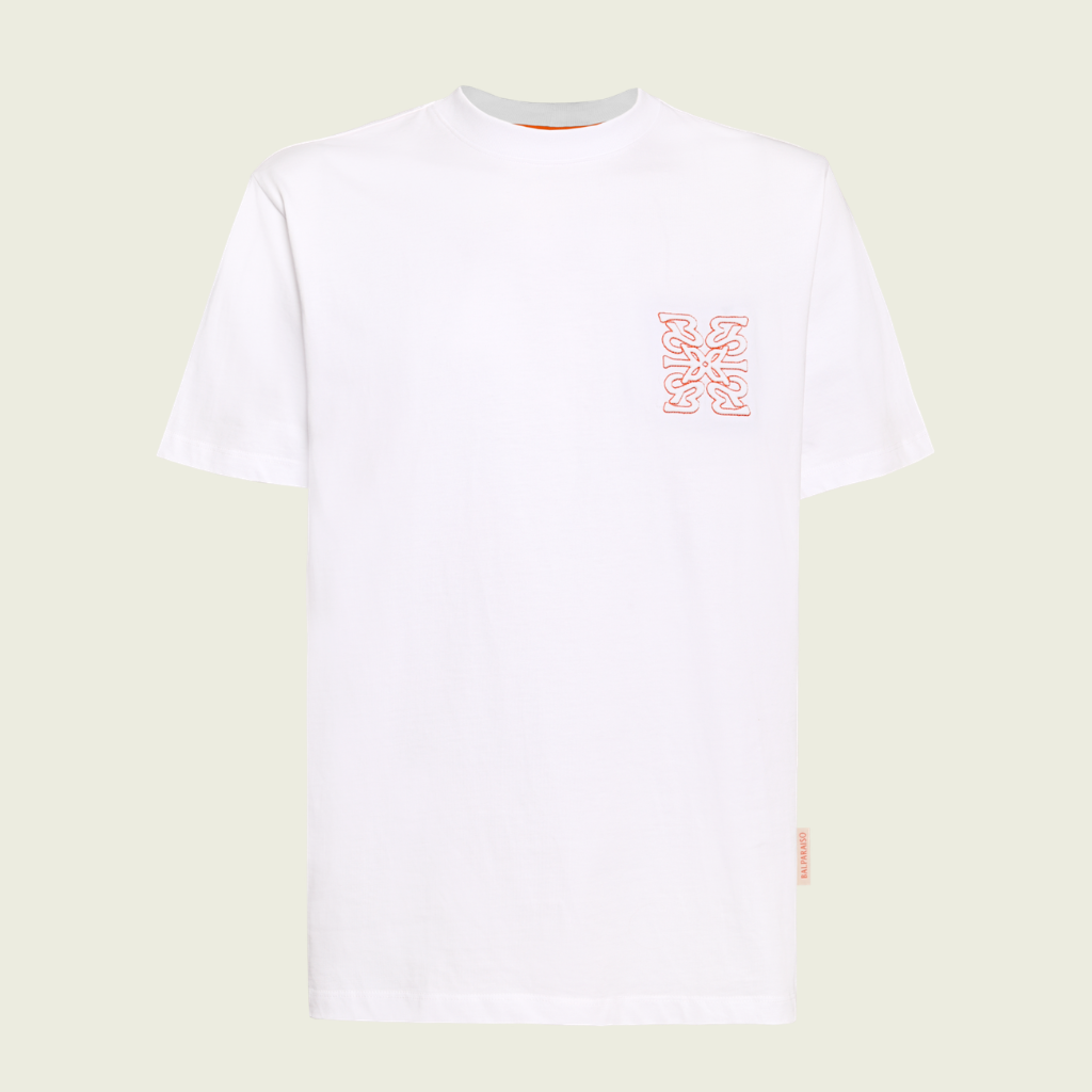 T SHIRT QUIET ORANGE WHITE